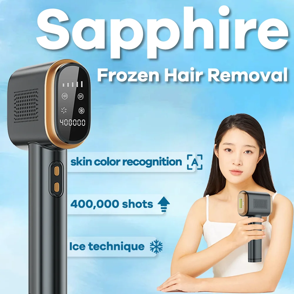 

2024 Home IPL Laser Hair Removal Sapphire Ice Cooling IPL Hair Removal Painless Automatic Flashes Heavy Hair Hairless Arm Bikini