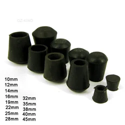 2/8 piezas de cápsulas protectoras de extremo de tubo de sujeción de mesa de base de silla de goma negra 10 12 15 16,45mm