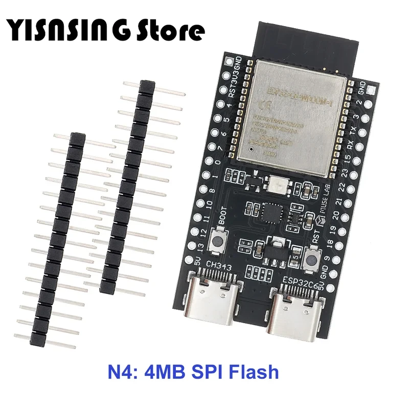 ESP32-C6 N4 N8 ESP32 WiFi Bluetooth Internet Of Things Dual Type-C Development Board ESP 32 Core Board ESP32-C6-DevKit C N4R2
