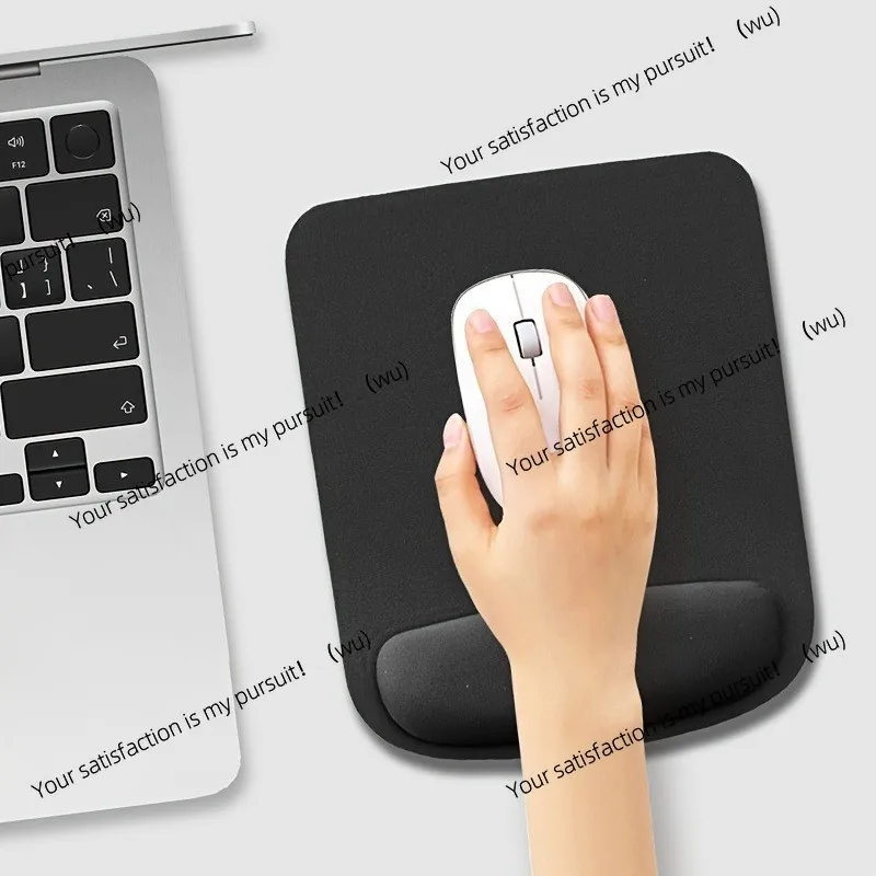 Ergonomic mouse pad with gel wrist rest, suitable for office and gaming, non-slip base