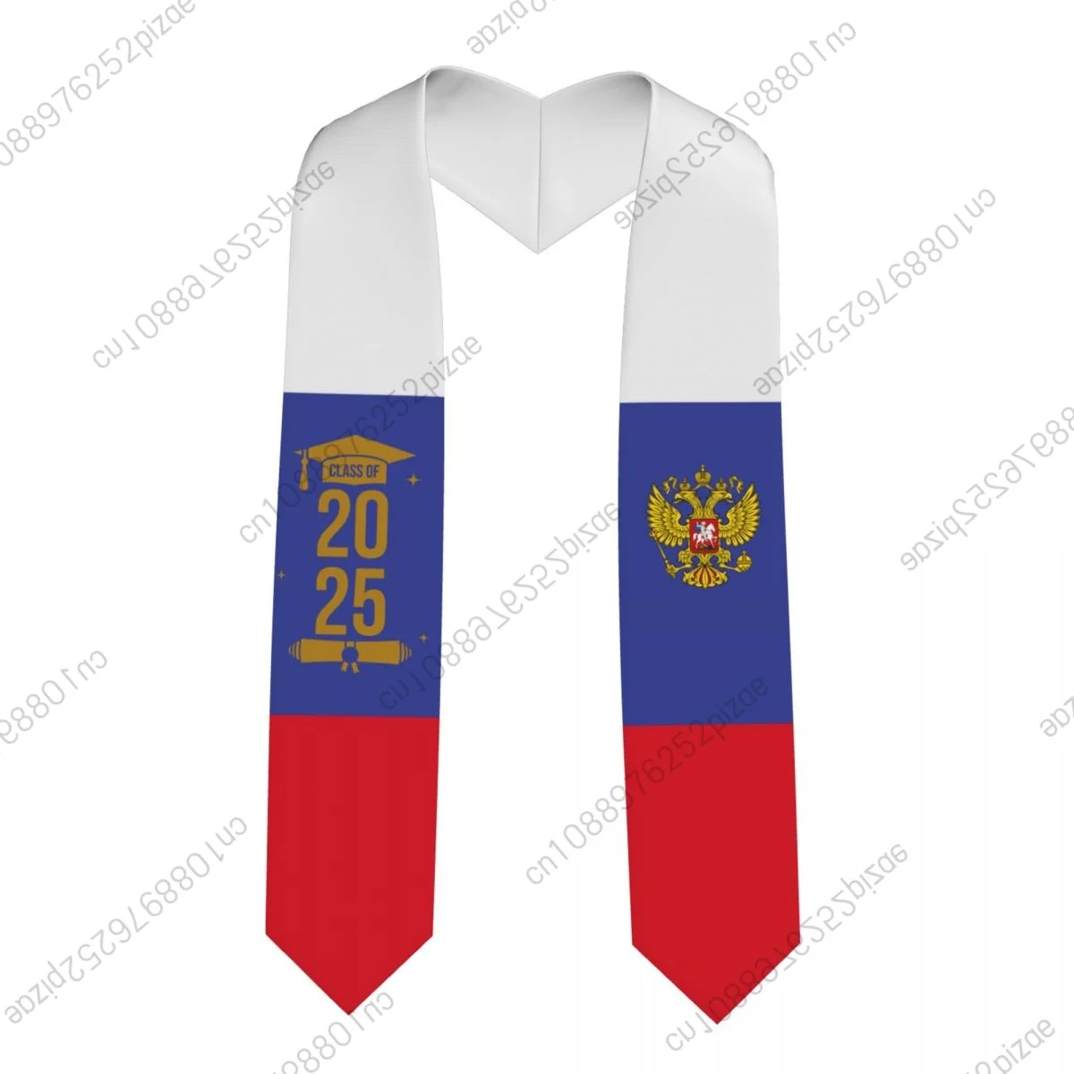 

New Russia Flag Class Of 2025 183*13CM Graduation Stole Sash Scarf For International Students Proud