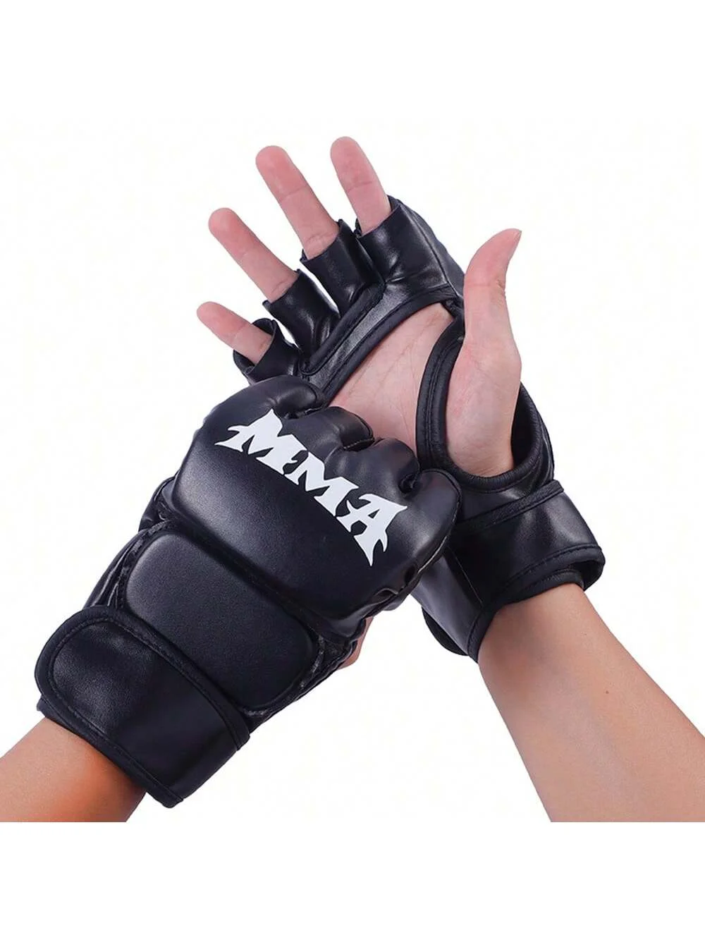 1 Pair Professional Boxing Gloves Half Finger Leather Cushion for Adult Sanda Boxing Training Sandbag Knuckles