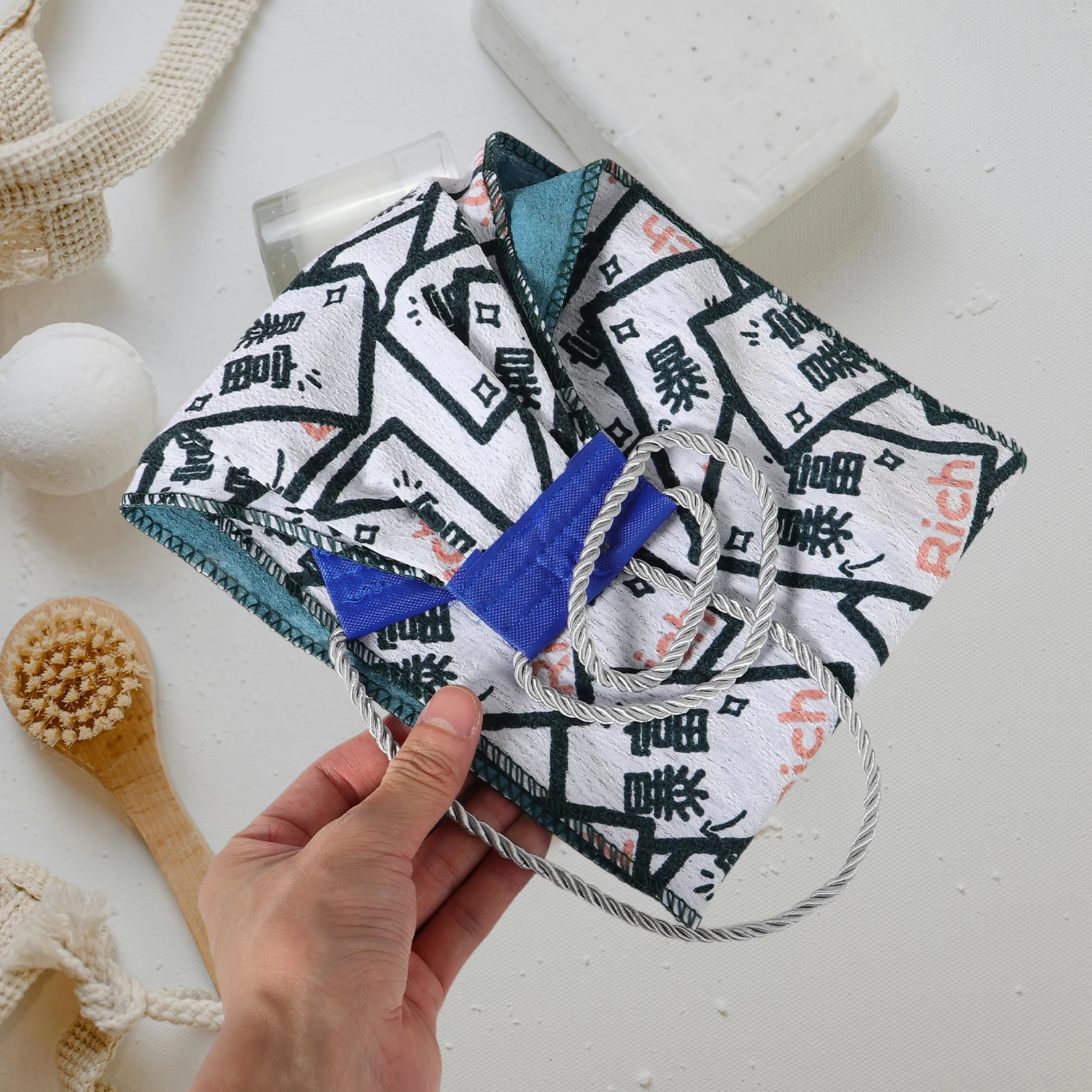 

Durable Exfoliating Washcloth 2 Pack Large Back Scrubber For Shower Bath Body Towel Machine Washable Long Lasting Cleansing