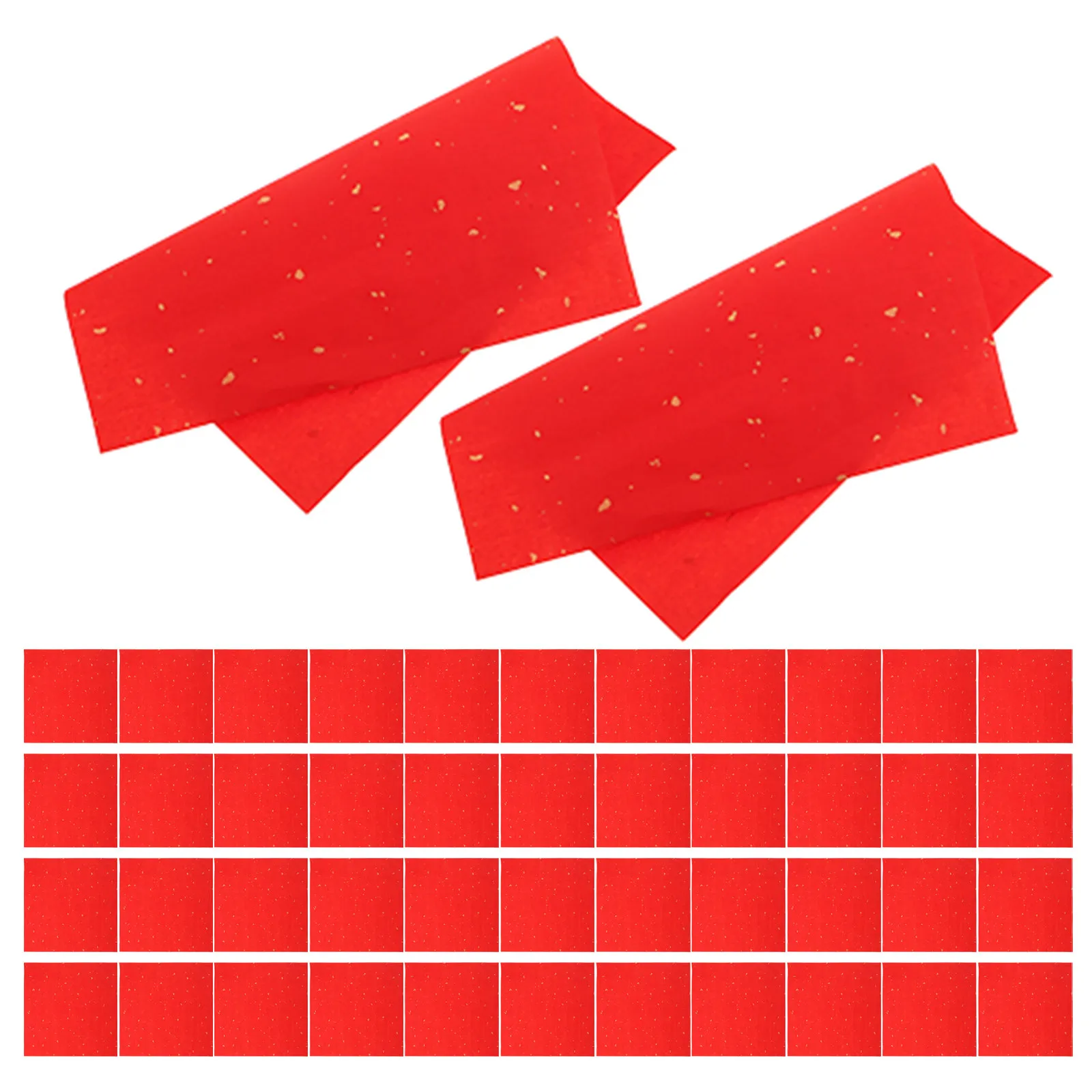 80Sheets Chinese Red Xuan Calligraphy Paper Traditional Ink Absorbent Art Paper for Spring Festival Couplets Painting Practice