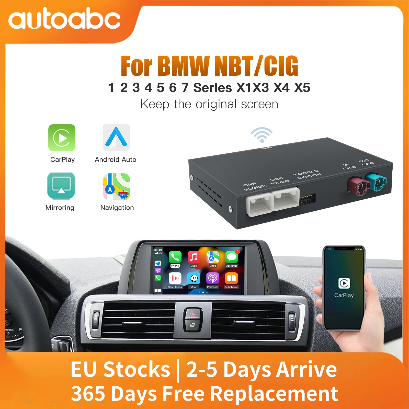 Беспроводной автомобильный модуль CarPlay Android для BMW NBT 1 2 3 4 5 6 7 серии X1 X3 X4 X5 X6 MINI E60 E84 E70 F26 F25 F10 F11 F20 F21