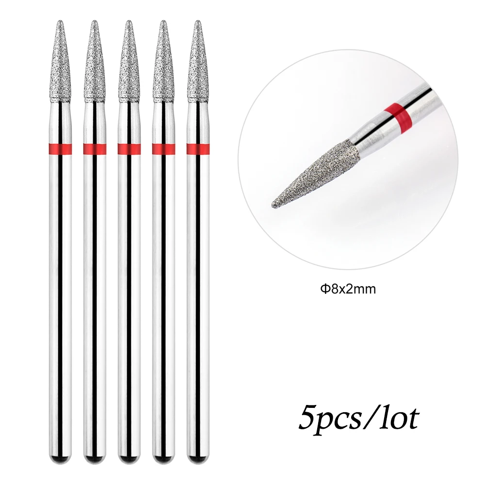 5 teile/los Bohrer Bits für Nägel Diamant Köpfe zu Nägel Fräser für Maniküre Häutchen Nagel Cutter Tipps Zubehör Werkzeuge – Detail 8