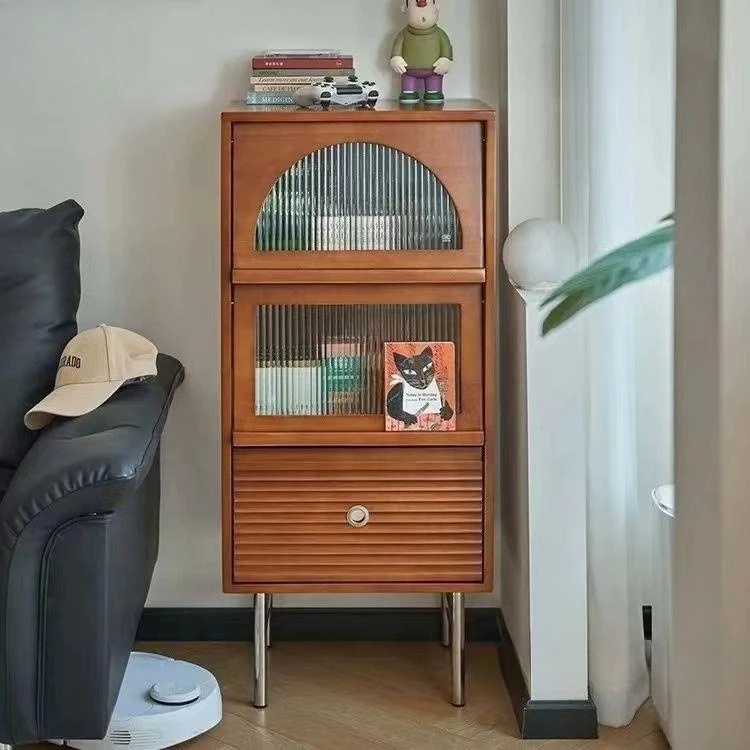 Solid wood boxwood magazine integrated TV storage chest of drawers