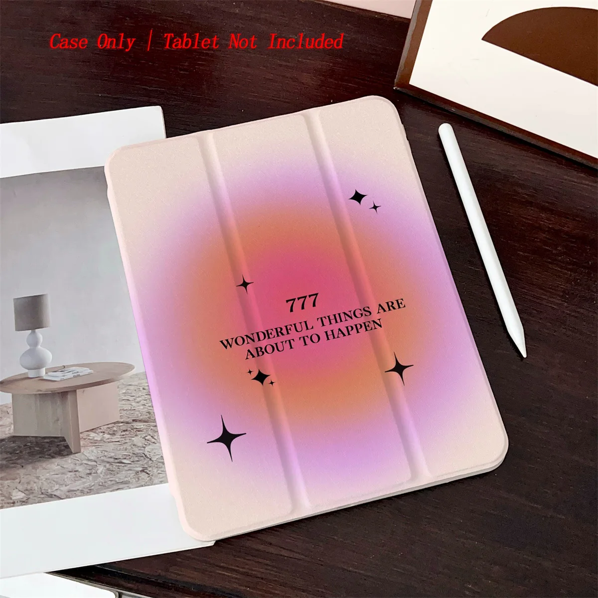 

Pink Sparkly Printed iPad Case for Pro 12.9/11/Air 10.9/iPad 10.2/Mini 6, Shockproof Wear-Resistant Cover