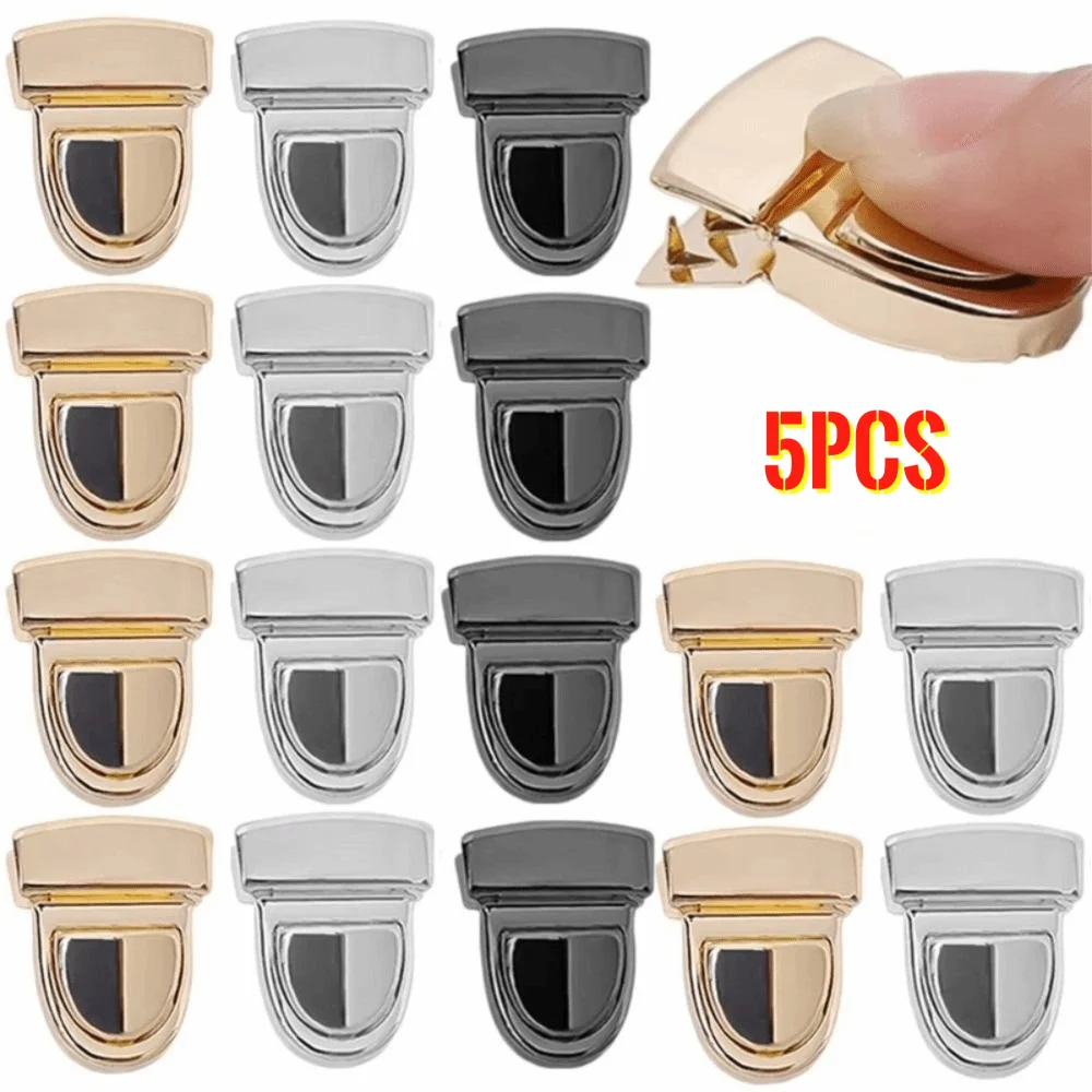 5Pcs Durable DIY Craft Metal Locks Bag Clasp Wallet Fasteners Iron Closures Snap Clasps Hardware Bag Accessories Purse