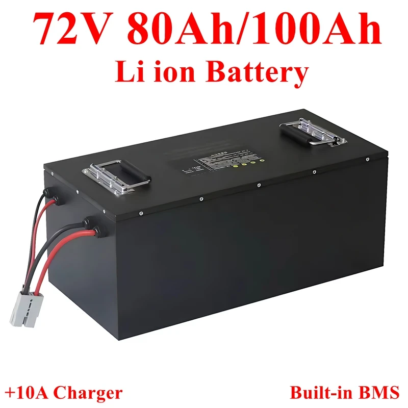

Lithium battery 72v 80Ah li ion 72v 100ah lithium ion for 7000w golf club bicycle bike tricycle motorhome +10A charger