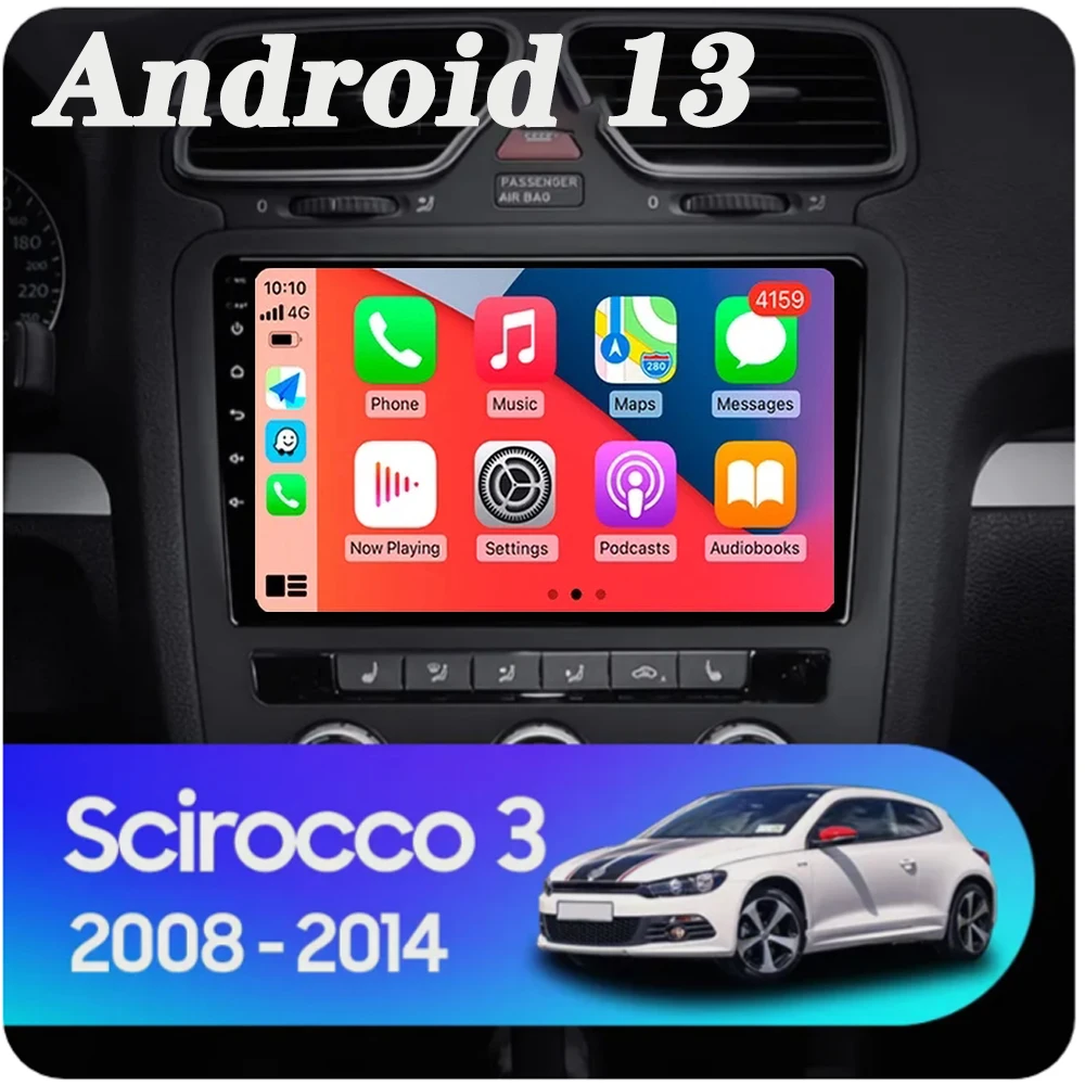 

Автомобильный радиоприемник Android13 для Volkswagen EOS Scirocco 3 III Mk3 2008-2014, навигация GPS, мультимедийный видеоплеер, стерео, Carplay, авто