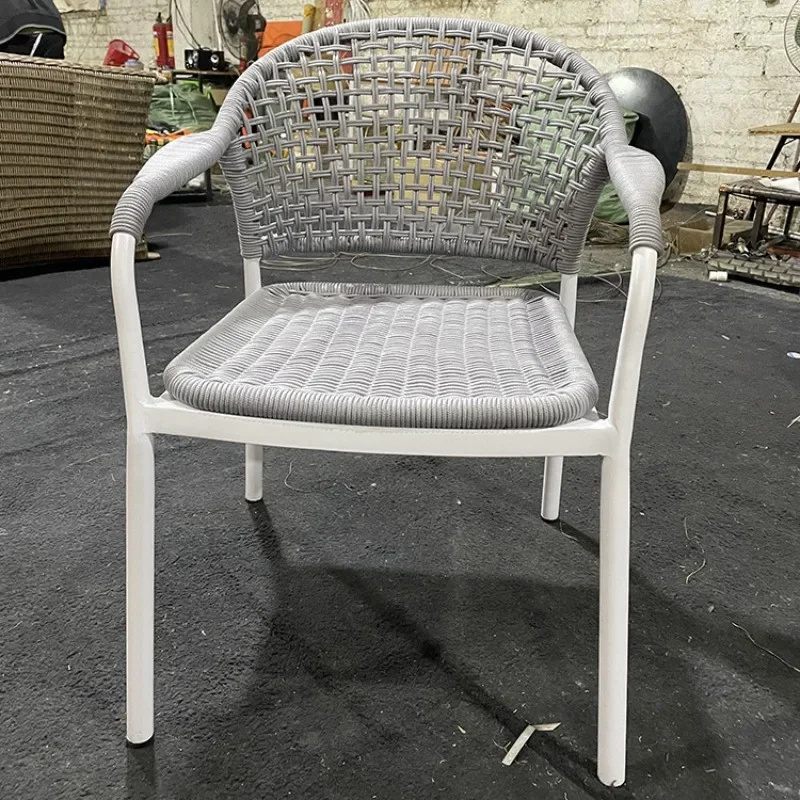 European and American outdoor rattan chair leisure open-air balcony villa outdoor courtyard table and chair backrest woven chair