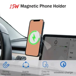 Supporto magnetico per telefono da auto caricatore Wireless Magsafe carica Macsafe per Tesla Model 3 Highland Y S X 2024 2023 accessori