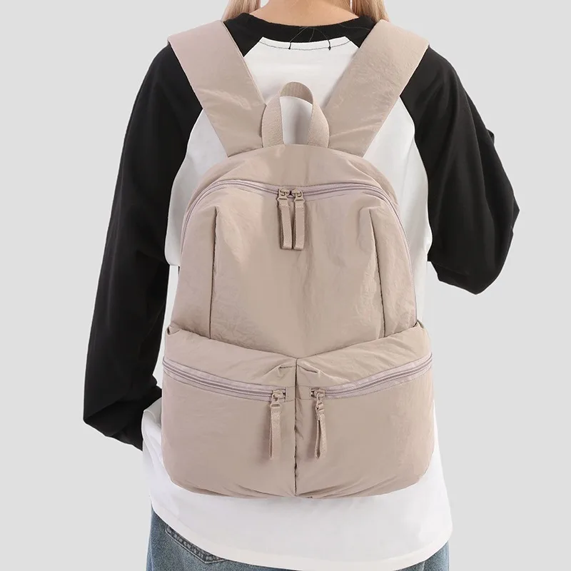 Trendy  Women Nylon Small Rucksack Simple Outdoor Casual Backpack for College Student School Travel Going‑out Daypack