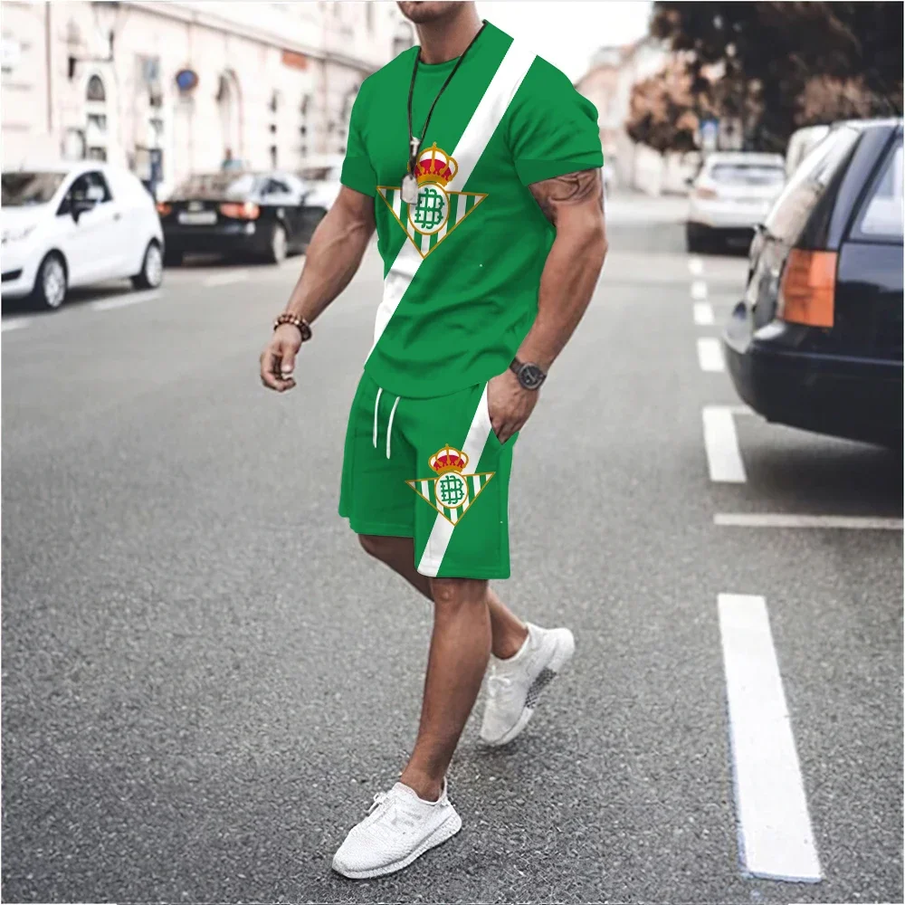 New 3D Printed Men Real Betis Casual Luxury T-Shirt Shorts Set Tracksuit Male 2 Pieces Fashion Outfit Man Clothing Jogging Suit