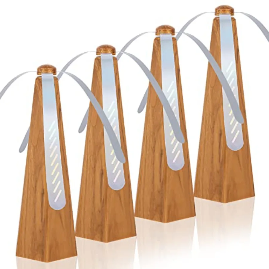 

Portable Fly Fans for Tables to Keep Your Food/Meal Clean for Outdoor Indoor Picnic Dinner and Classroom Wood Grain 4 Pack