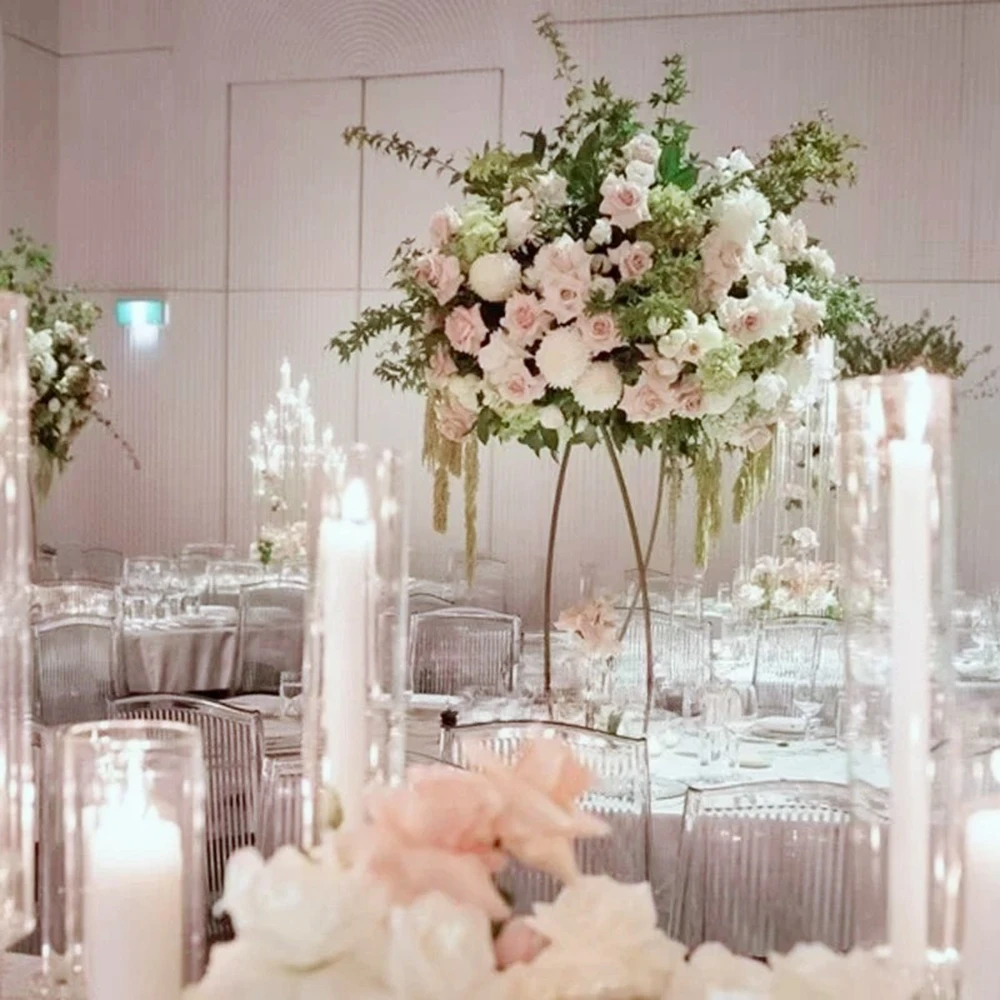 

90cm 100cm tall table Metal Arch Frame Stand tabletop Backdrop Without Chandeliers Flower for Wedding Parties table Decoration