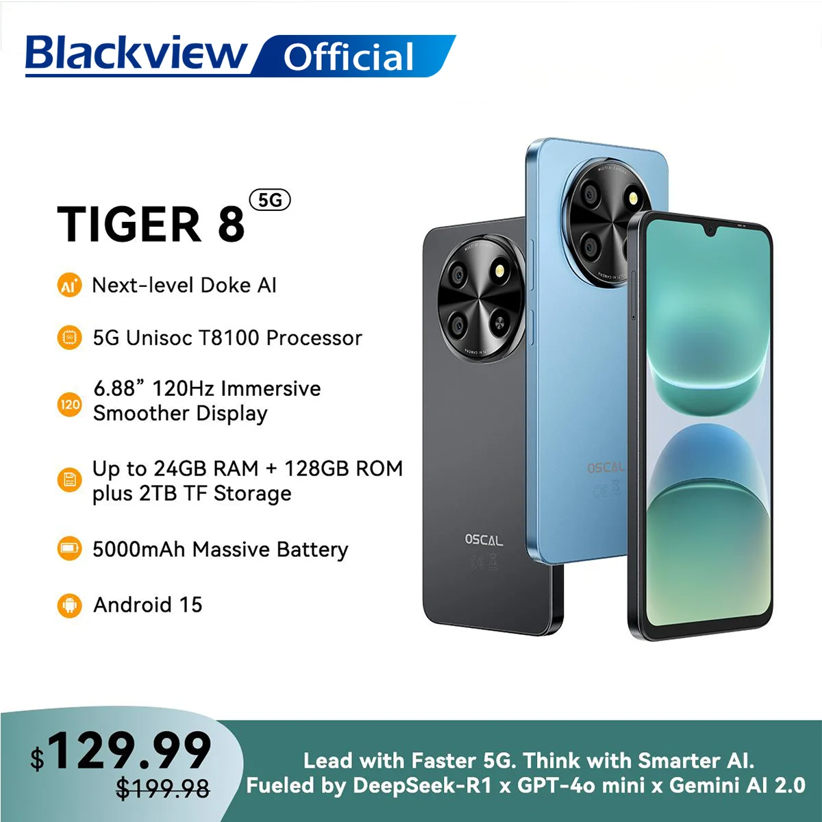 Blackview OSCAL TIGER 8 5G AI Smartphone 6.88