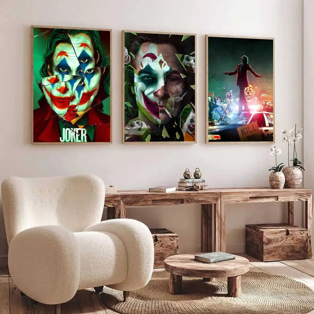 Classic Movie J-Joaquin Phoenix J-Joker Anime Manga Poster Self Adhesive Waterproof Ideal For Living Room Bedroom Bar Decoration