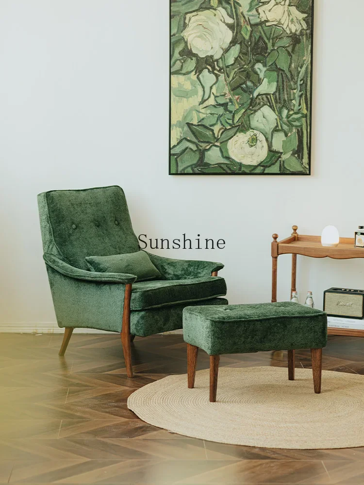 

American retro nostalgic simple fabric lazy sofa living room balcony FT