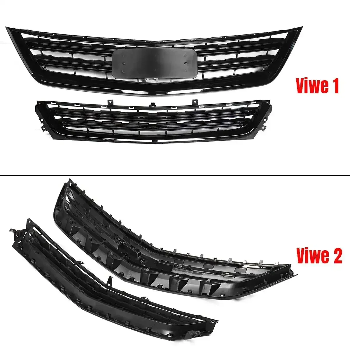 High Quality Car Front Bumper Center Upper + Lower Grille Grill For Chevrolet Impala 2014-2020 Front Bumper Racing Grills