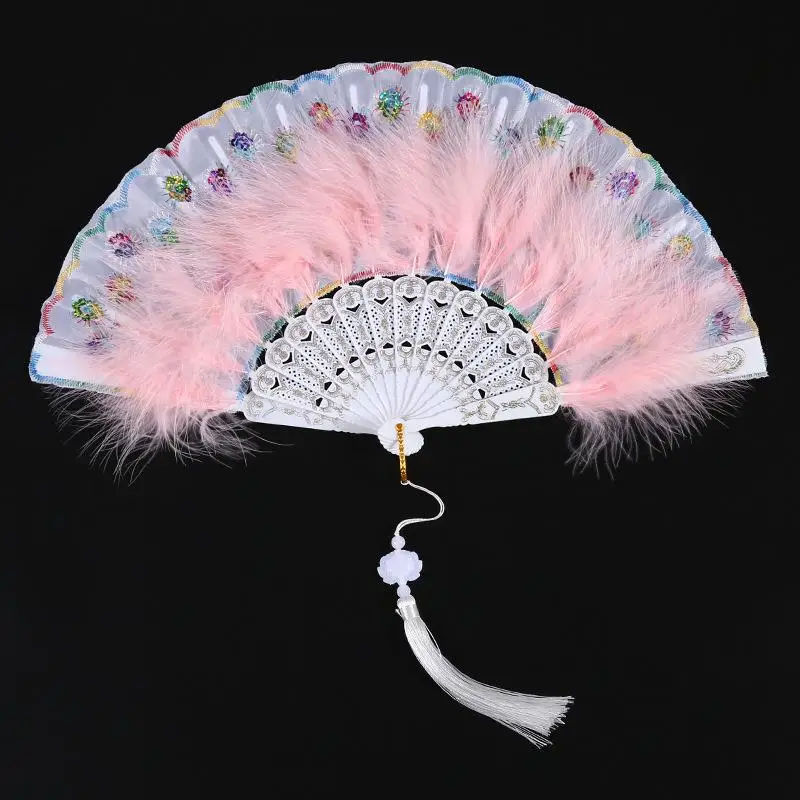 Vintage Hand Fan Folding Fan Woman Japanese Style Dancing Fans Feather Fan Foldable Fans Party Favors Home Decor