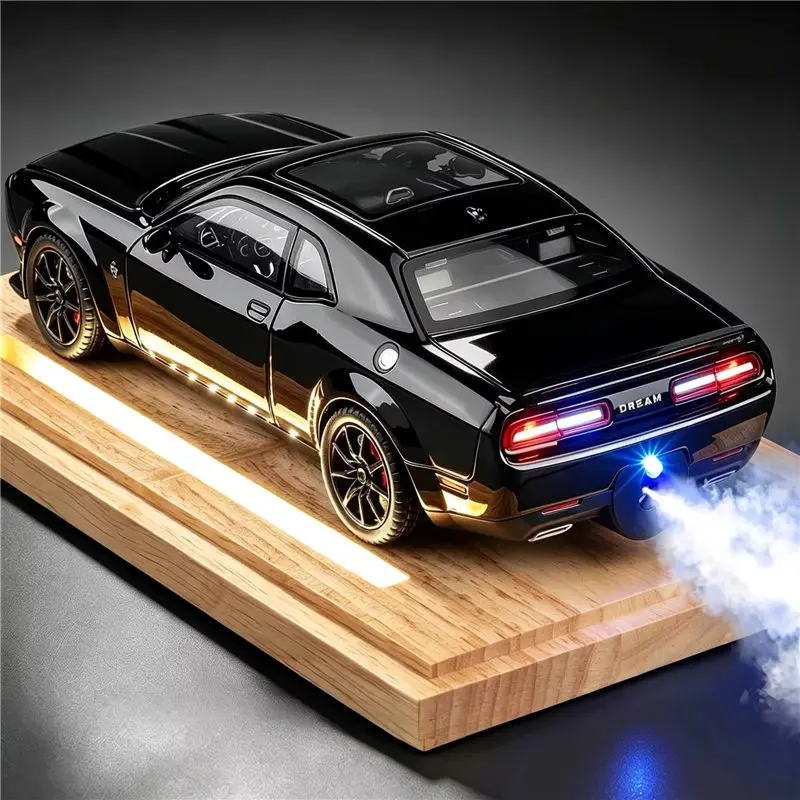Spray Version 1:24 Challenger SRT Hellcat Alloy Super Sports Car Model Diecast Metal Track Racing Car Vehicles Model Sound Light