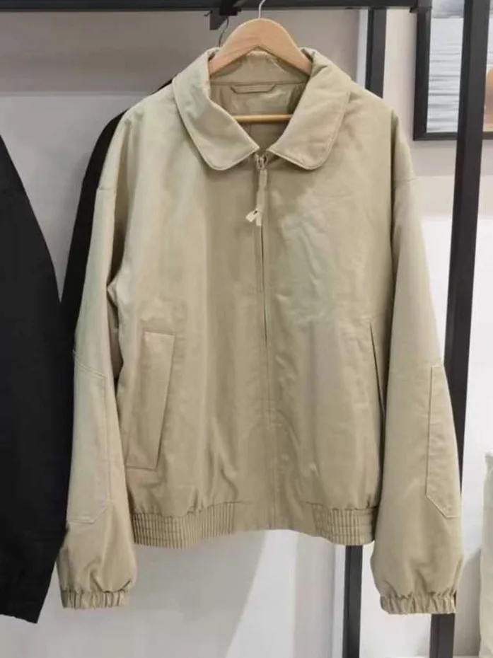 

Casual Air Cotton Jaet ort Coat Men's Women's Autumn Winter New Sle Loose Fit Long Sve Zipper Urban Faion Daily Wear