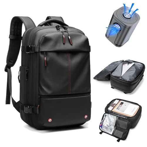 Mochila de viaje para hombre, mochila para ordenador portátil de 17 pulgadas con compresión al vacío, mochila escolar de gran capacidad para negocios, mochila de senderismo expandida