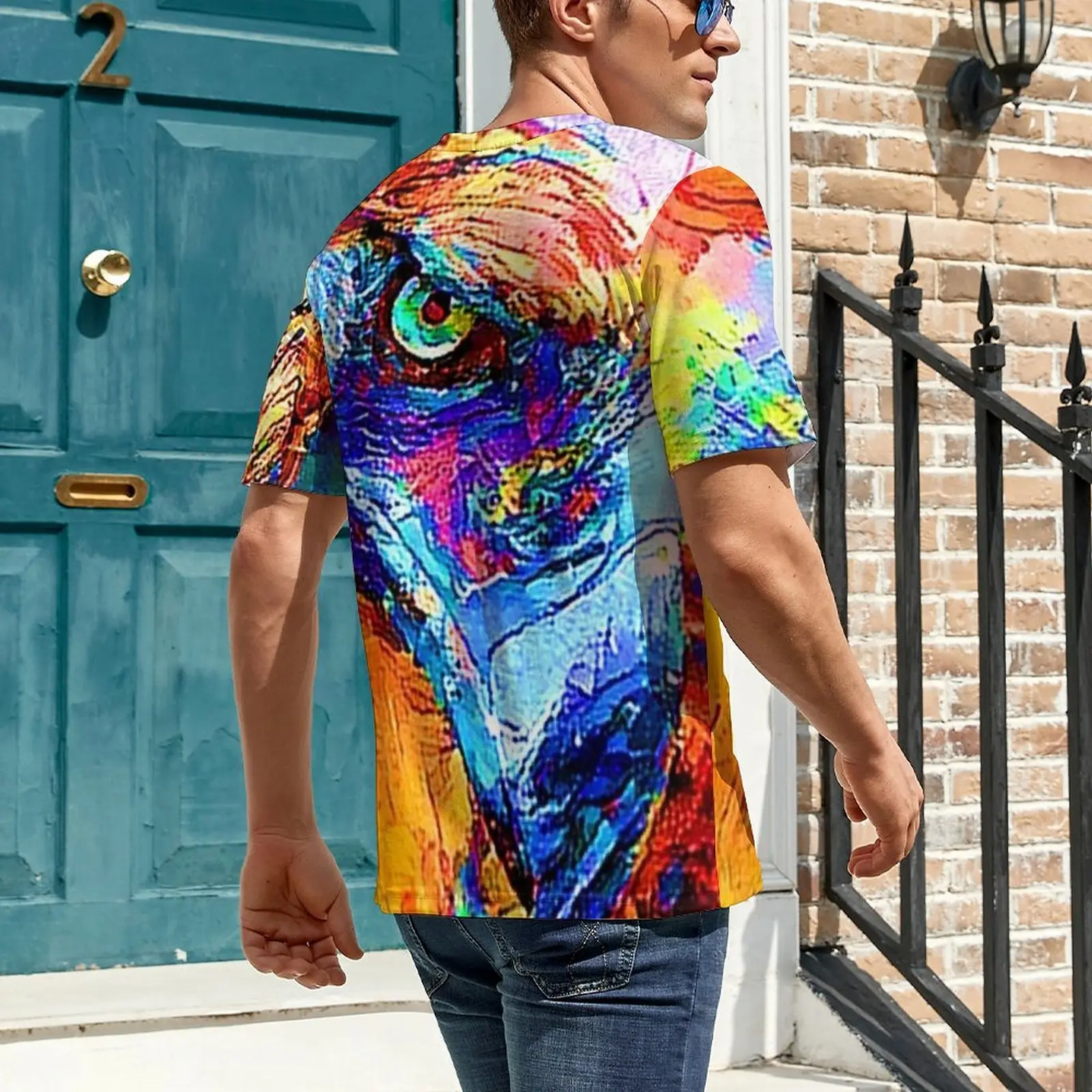 Oversized T-Shirt Summer Cute Eagle Art T-Shirts Colorful Funny Eagle Drawings Kawaii O-Neck Tshirt Novelty Graphic Top Tees