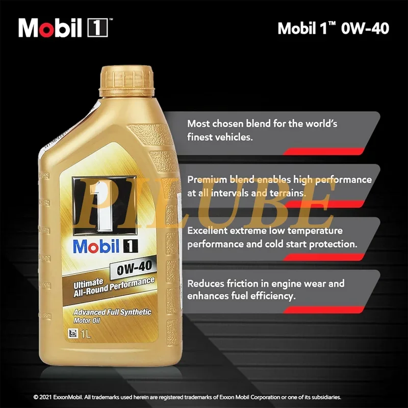 MOBIL 1 0W-40 Full Synthetic Motor Oil High Performance Engine Protection for All-Season Driving Original Product