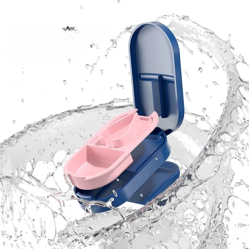 Portable Multiple Pill Cutter with Storage Box Pill Crusher Adjustable Pill Splitter Stainless Steel Cutting Blade