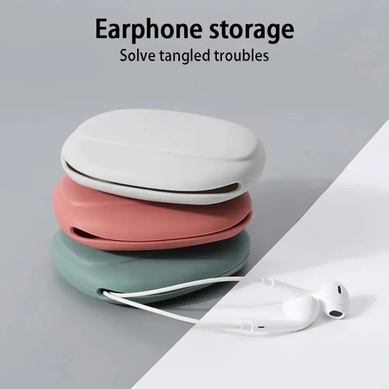 Portable Headphone Data Cable Storage Box Simple Mobile Organizing Cute Phone Bag Cable Silicone Bag Storage Data Box