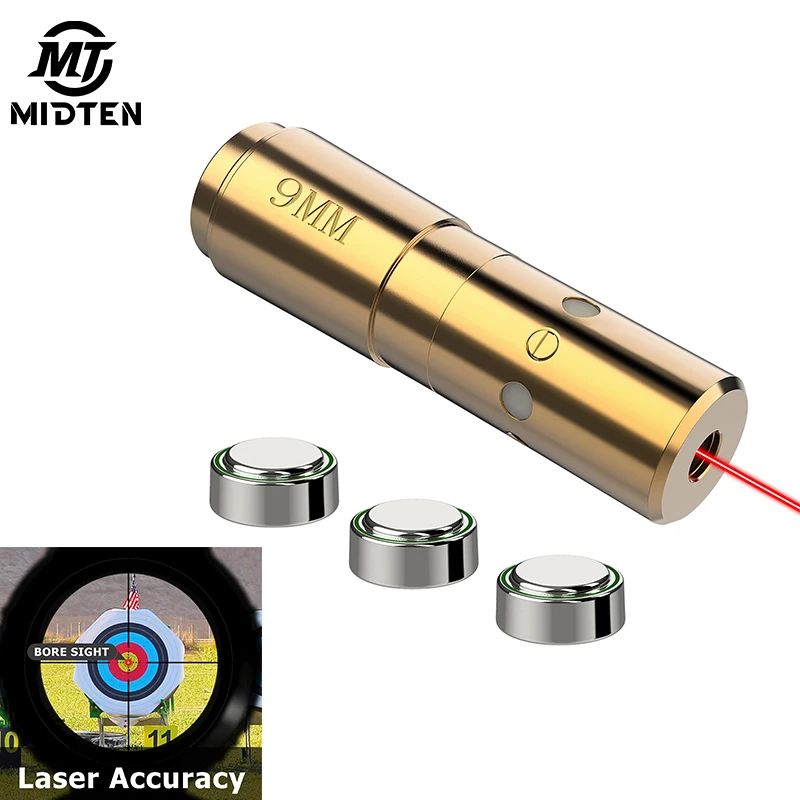 

MidTen bore Sighting Laser Bore Sight Red Dot Boresighter with Batteries For 223 5.56mm 9mm FIT Pistol Rifle Shotgun