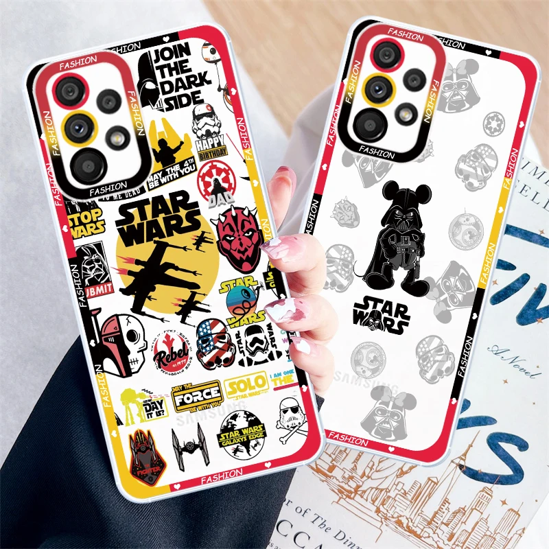 Disney Star Wars Logo Cute Transparent Phone Case For Samsung A53 A52 A33 A32 A51 A71 A21S A13 A73 A50 A22 5G Angel Eyes