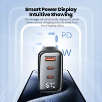 Toocki 67W GaN USB Type C Charger Digital Display 65W 45W PPS PD QC4.0 Quick Charge For Macbook Laptop IPAD Tablet iPhone 15 14 2