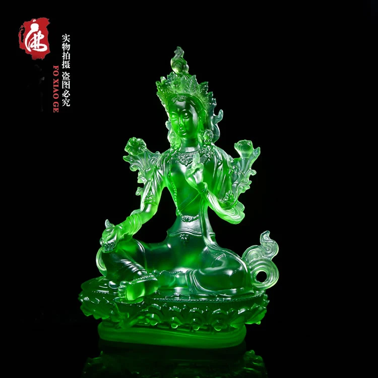 21CM tall # Greco-Buddhist HOME Talisman efficacious family Protection # Nepal, Tibet, Bodhisattva Tara(Green) Buddha statue