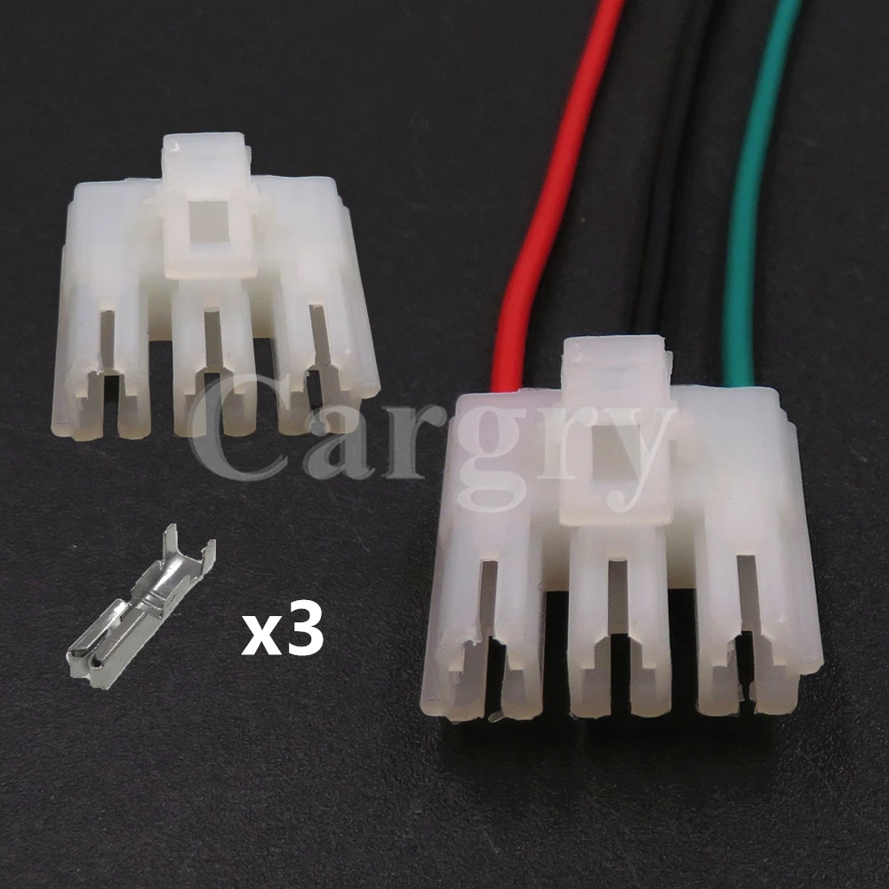 1 Set 3P Automobile Wiring Terminal Socket AC Assembly Car Large Power Plastic Housing Cable Harness Connectors