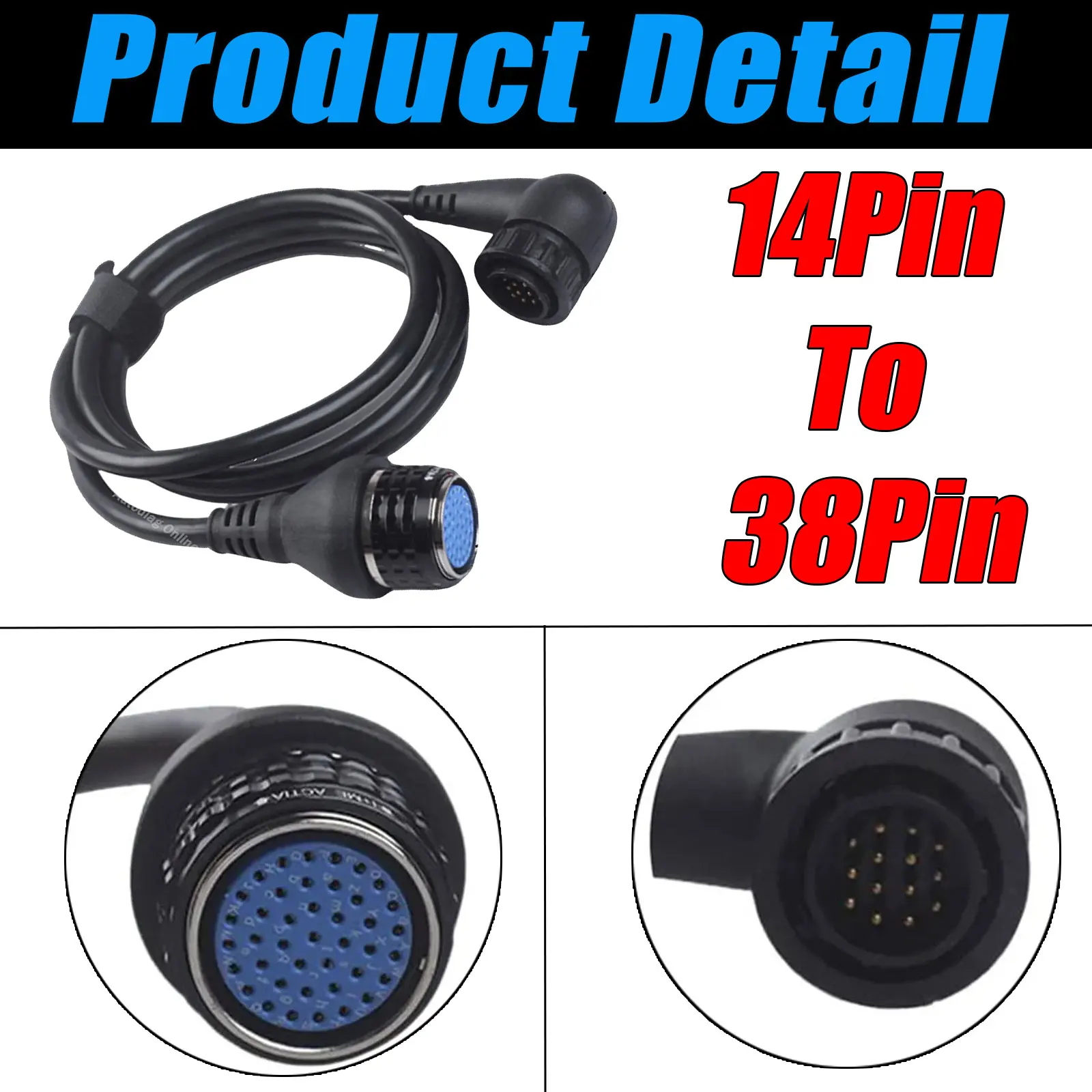 For Mercedes Benz Star Scanner 16Pin to 38Pin OBD2 Diagnostic Cable For MB Star SD C4 C5 14Pin to 38Pin OBDII Scanner Connector view 5