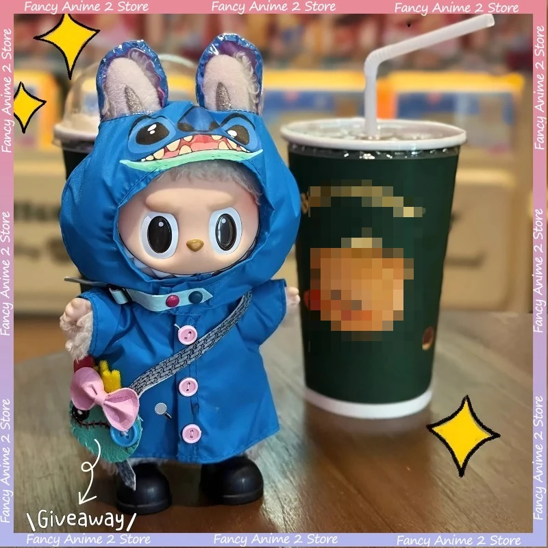 

Милый мультяшный плащ для 17 см Labubu, аниме, платье для косплея, наряд для кукол V1 V2 V3, очаровательная одежда для кукол, аксессуары