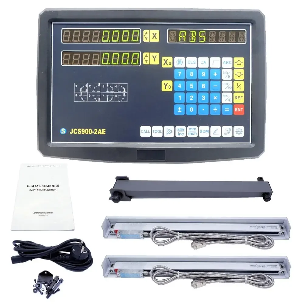 JCS900-2AE 2 Axis Digital Readout DRO with High Precision Linear Scale / Linear Encoder/ Linear Ruler For Milling Lathe Machine