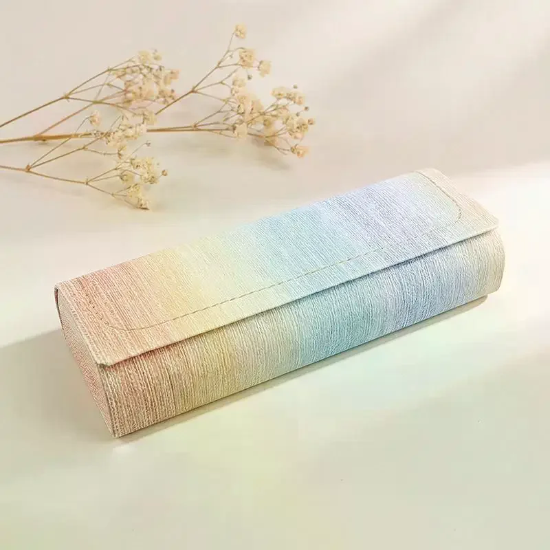 Hard-shell Spectacle Case Men Women Glasses Case PU Leather Portable Anti-extrusion Sunglasses Storage Box Folding Eyewear Pouch