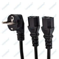 EU Schuko CEE7/7 to IEC320 2XC13 Female Y Type Splitter Power Cord, European Power line cable to 2ways IEC 320 C13 150CM