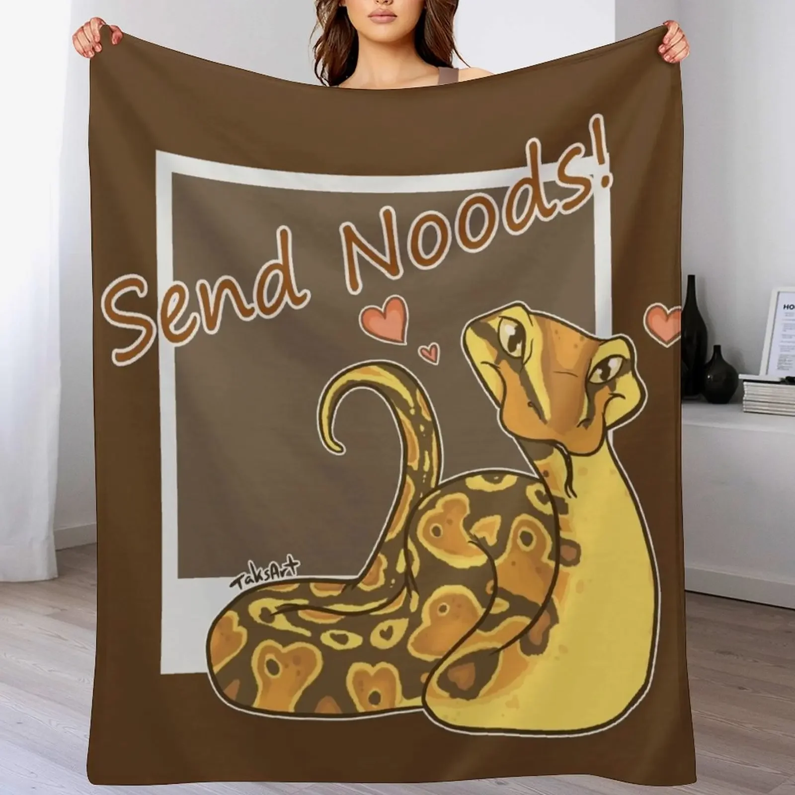 

Send Noods! Throw Blanket Travel Size Cozy Blanket for Plane Train