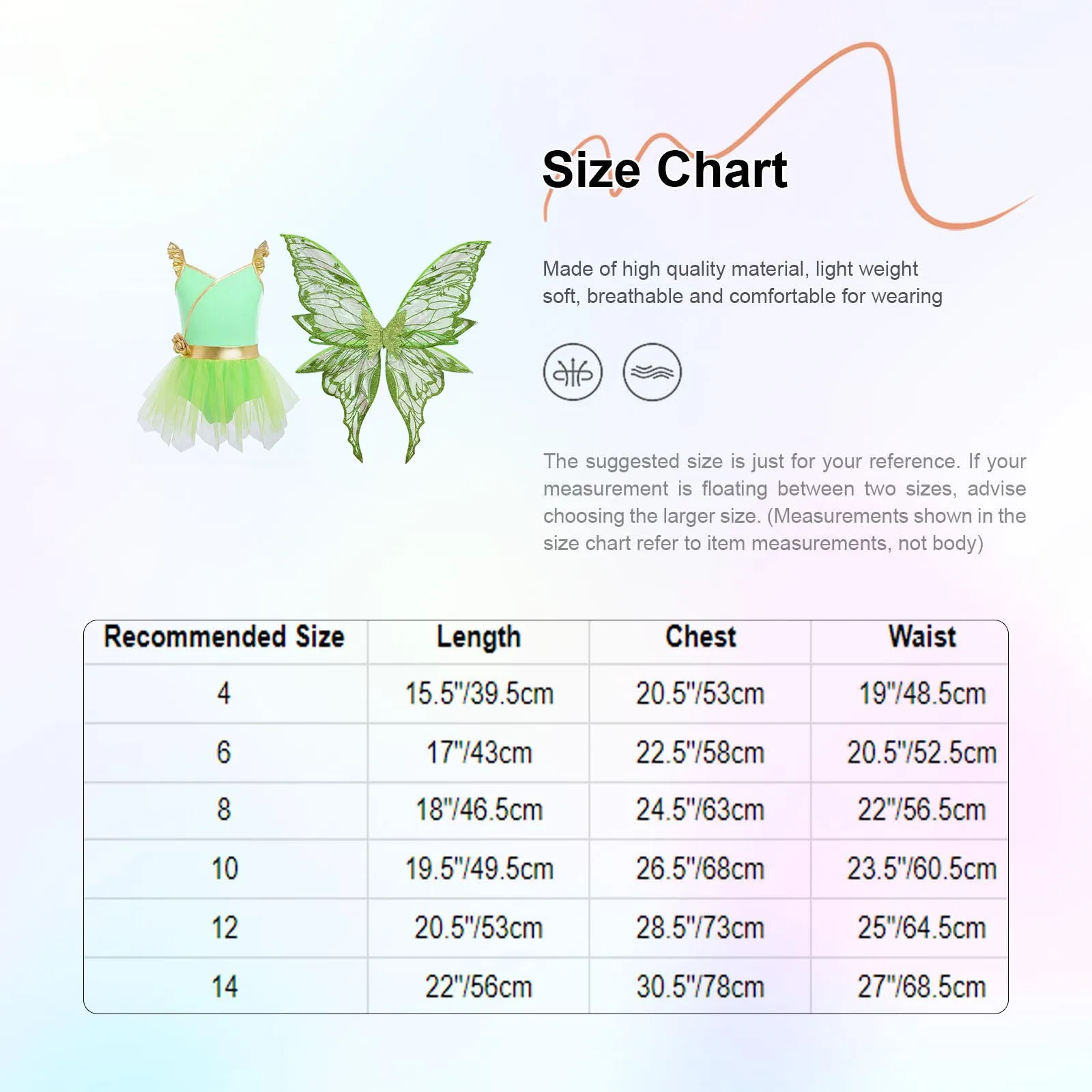 

Halloween Princess Green Eif Costume Girls Fairy Party Dress Ruffle Mesh Overlay Leotard with Butterfly Wing Birthday Ball Gowns
