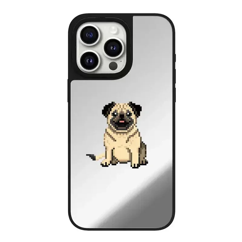 Welpen Hund Spiegel Magnetische Handyhülle für IPhone 11 12 13 14 15 16 Pro Max Hülle für IPhone 16 Pro Max