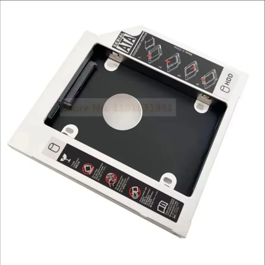 12.7mm 2nd Secondary 2.5 SATA Hard Drive HDD Optical Bay Caddy Frame Bracket for Dell Inspiron N7110 N7010 N5110 17R 5720 7720