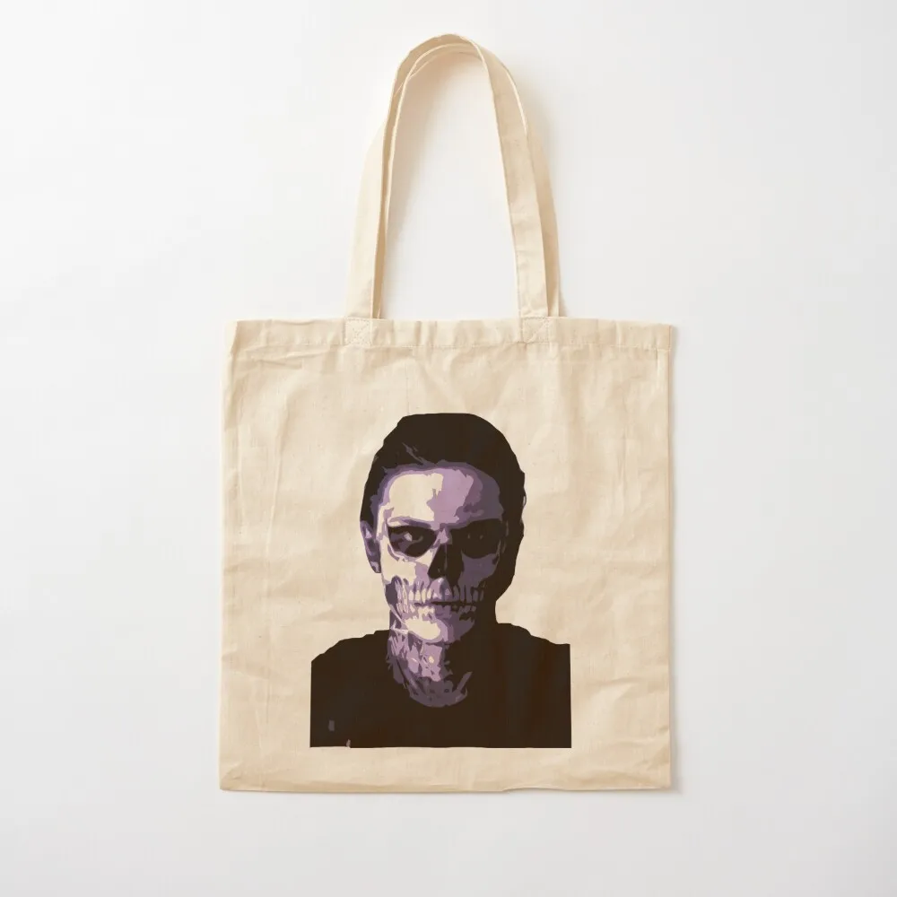 Evan Peters Skull Tote Bag Reusable bags tote bag university large size bags custom fabric bag