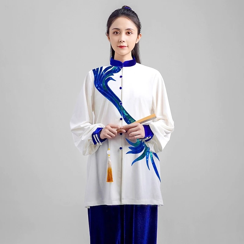 Velvet Tai Chi Suit Winter Thick Warm Kung Fu Uniform for Women Men Unisex Martial Arts Clothing Elegant Embroidery