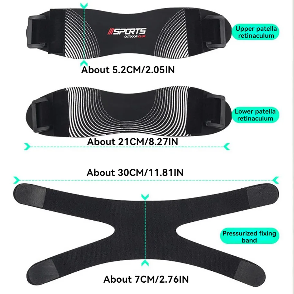 GTUBIKE 1PCS Patella Knee Brace for Meniscus Tear,Adjustable Compression Patellar Tendon Support Strap with Patella Pads